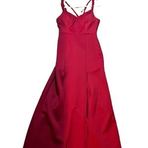 Red Long dress W. Side slits